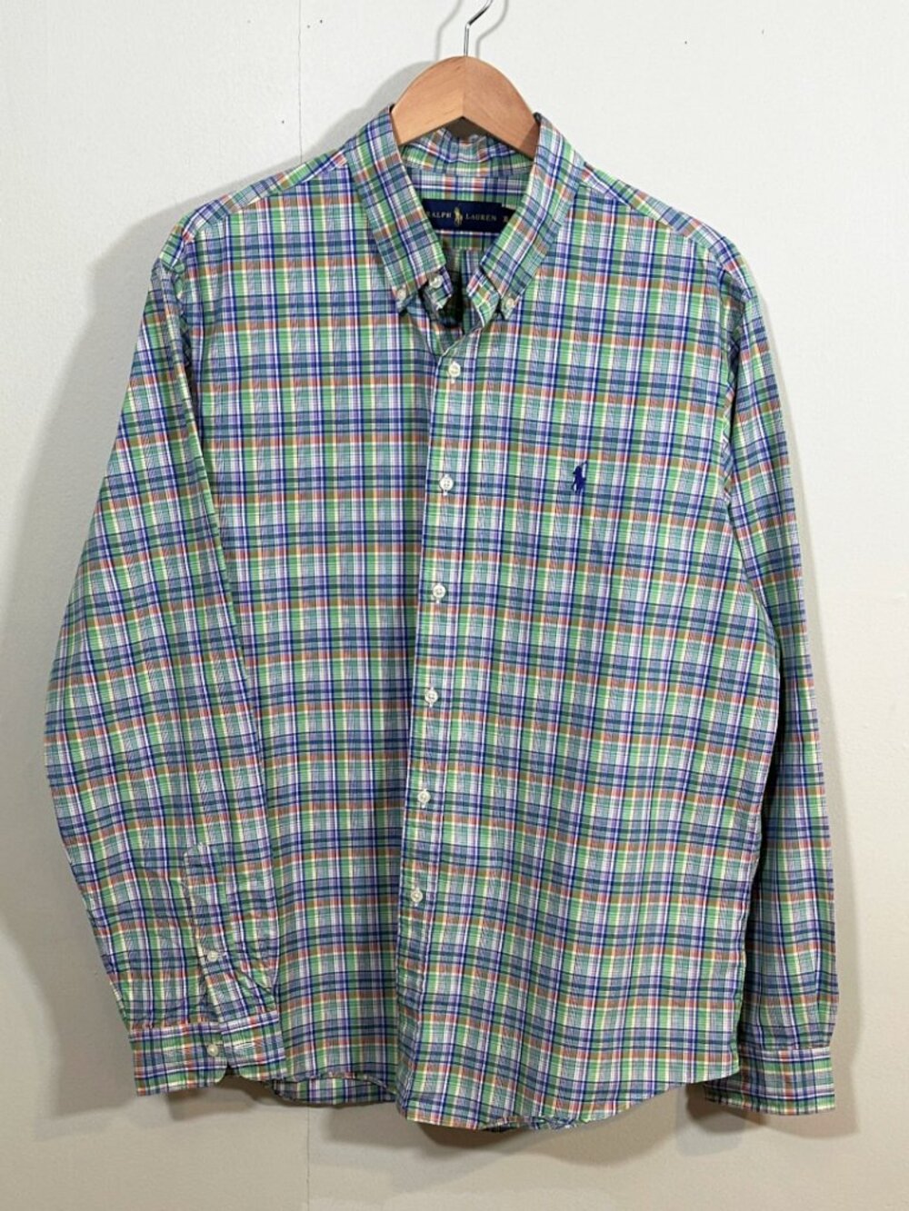 Polo Ralph Lauren Button Down Men's XLg Classic Fit Long Sleeve Plaid Shirt